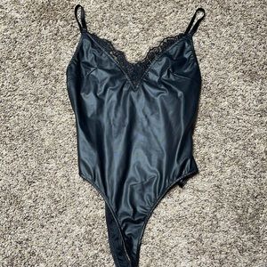 Windsor faux black bodysuit